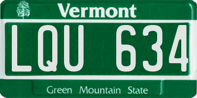 VT license plate LQU634