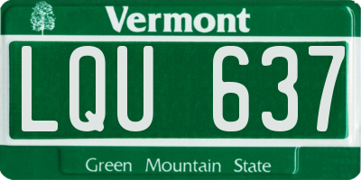 VT license plate LQU637