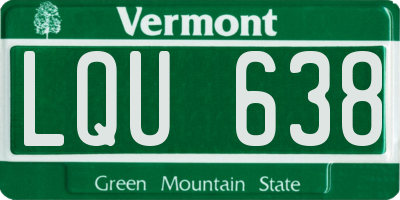 VT license plate LQU638