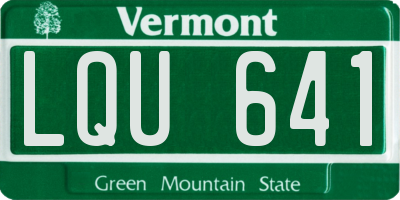 VT license plate LQU641