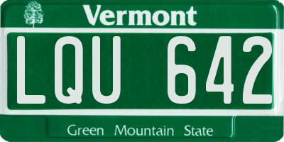 VT license plate LQU642