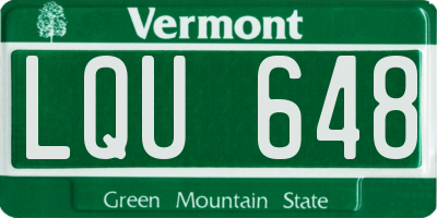 VT license plate LQU648