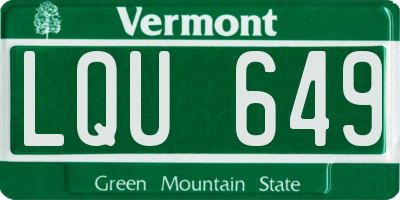 VT license plate LQU649