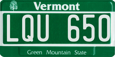 VT license plate LQU650