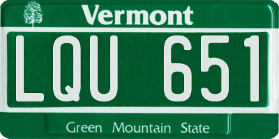 VT license plate LQU651