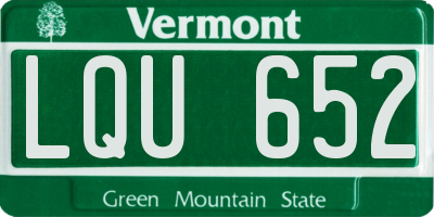 VT license plate LQU652