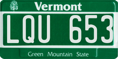 VT license plate LQU653