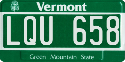 VT license plate LQU658