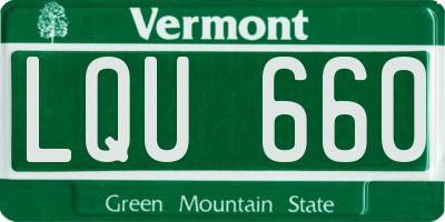 VT license plate LQU660