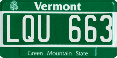 VT license plate LQU663