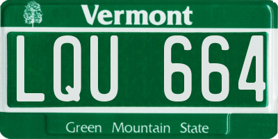 VT license plate LQU664