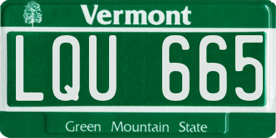 VT license plate LQU665