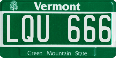 VT license plate LQU666