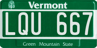 VT license plate LQU667