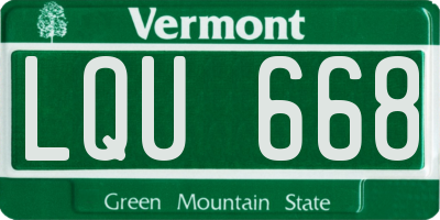 VT license plate LQU668