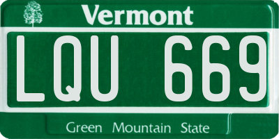 VT license plate LQU669
