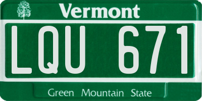 VT license plate LQU671