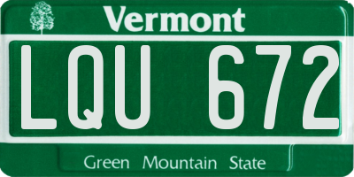 VT license plate LQU672