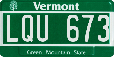 VT license plate LQU673