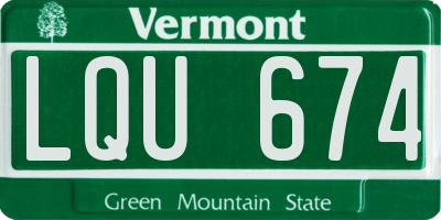 VT license plate LQU674