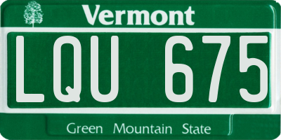 VT license plate LQU675