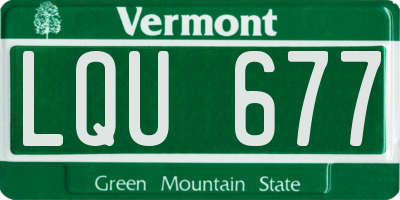VT license plate LQU677