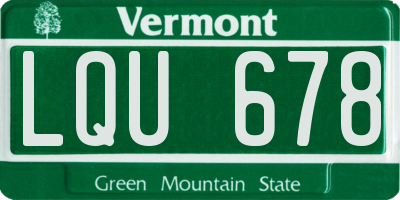 VT license plate LQU678