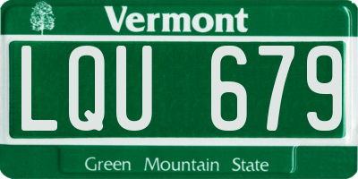 VT license plate LQU679