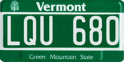 VT license plate LQU680