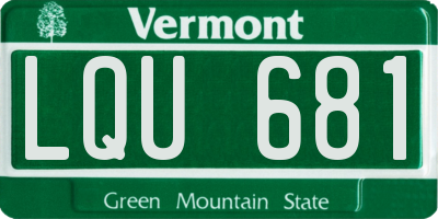 VT license plate LQU681