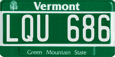 VT license plate LQU686