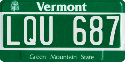 VT license plate LQU687