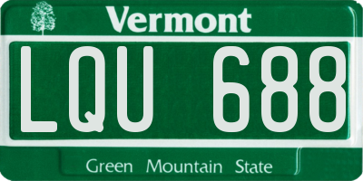 VT license plate LQU688
