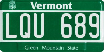 VT license plate LQU689