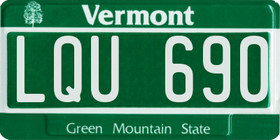 VT license plate LQU690