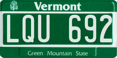 VT license plate LQU692