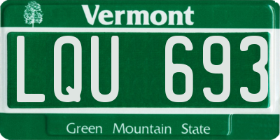 VT license plate LQU693
