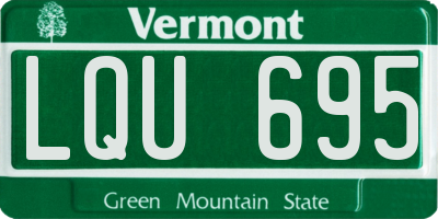 VT license plate LQU695