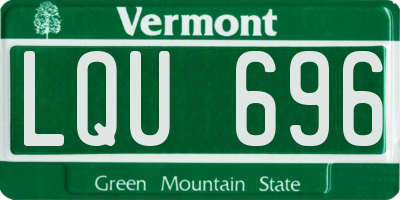 VT license plate LQU696