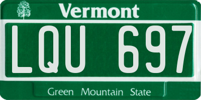 VT license plate LQU697
