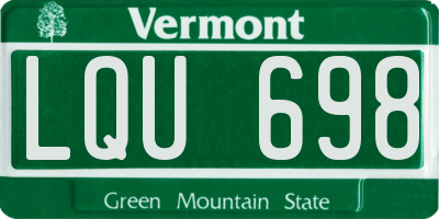 VT license plate LQU698