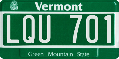 VT license plate LQU701