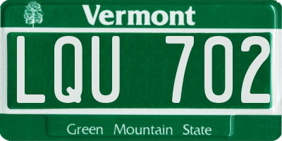 VT license plate LQU702