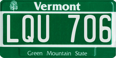 VT license plate LQU706