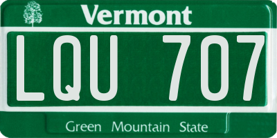 VT license plate LQU707