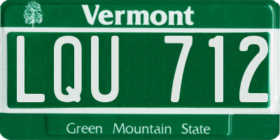 VT license plate LQU712