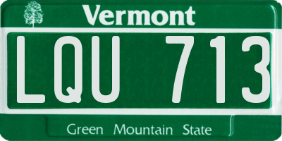 VT license plate LQU713