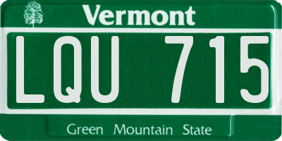 VT license plate LQU715