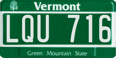 VT license plate LQU716
