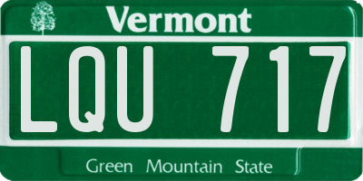 VT license plate LQU717